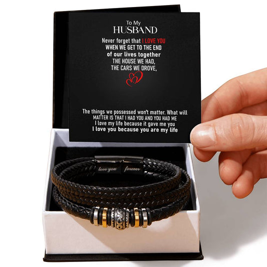 To My Husband | Men's "Love You Forever" Bracelet